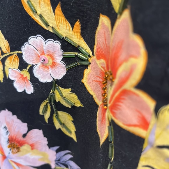 Beaded Flowery Cocktail Party Holiday Dress Pants by Lillie Ruben - Picture 4 of 10